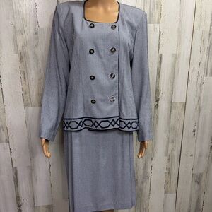 Positive Attitude Vintage Houndstooth Suit Skirt Set